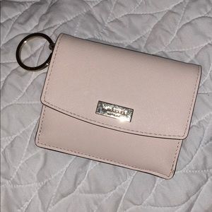 light pink kate spade keychain wallet